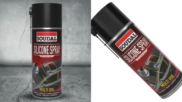 Smar silikonowy Soudal w sprayu, wielozastosowaniowy, idealny do konserwacji i ochrony.