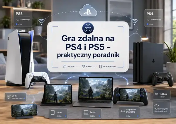 Graj na PS4 i PS5 zdalnie na tablecie, laptopie lub urządzeniu przenośnym. Stabilne połączenie Wi-Fi zapewnia płynną rozgrywkę.